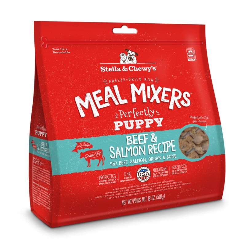 Stella & Chewy's Perfectly Puppy Beef & Salmon Meal Mixers Grain-Free Freeze-Dried Raw Dog Food - 18 oz