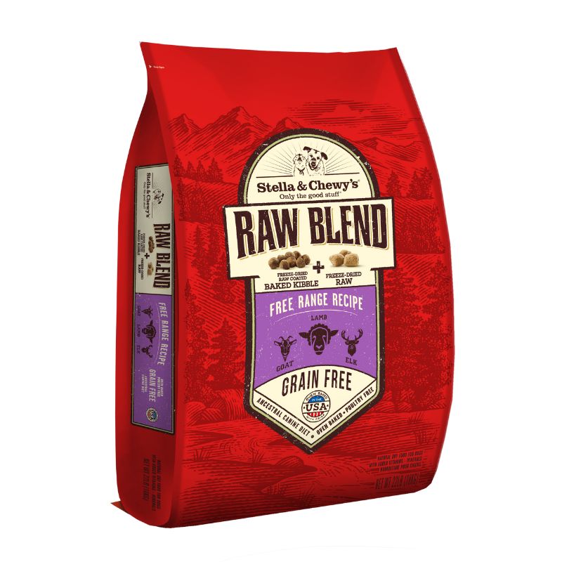 Stella & Chewy's Raw Blend Free Range Kibble With Freeze-Dried Raw Grain-Free Dry Dog Food [2 Size]