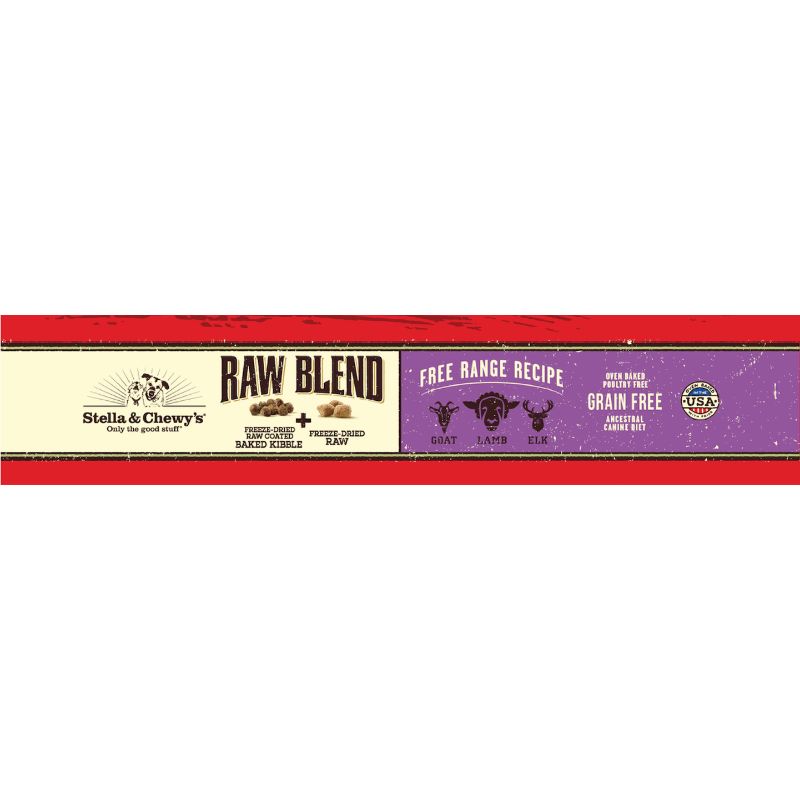 Stella & Chewy's Raw Blend Free Range Kibble With Freeze-Dried Raw Grain-Free Dry Dog Food [2 Size]