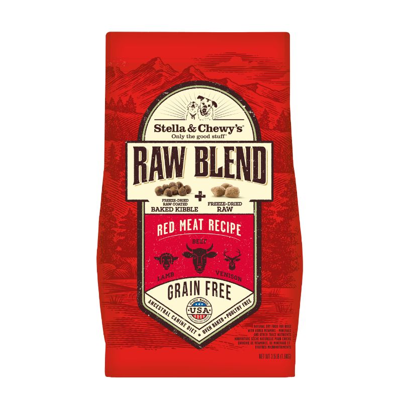 Stella & Chewy's Raw Blend Red Meat Kibble With Freeze-Dried Raw Grain-Free Dry Dog Food [2 Size]