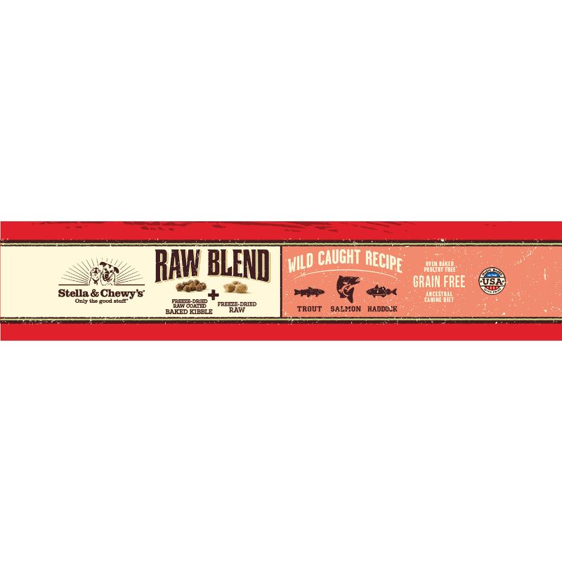 Stella & Chewy's Raw Blend Wild Caught Fish Kibble With Freeze-Dried Raw Grain-Free Dry Dog Food [2 Size]