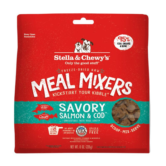 Stella & Chewy's Savory Salmon & Cod Meal Mixers Grain-Free Freeze-Dried Raw Dog Food [2 Size]