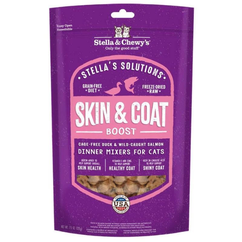 Stella & Chewy's Stella Solutions Skin & Coat Boost Duck & Salmon Freeze-Dried Cat Food - 7.5 oz