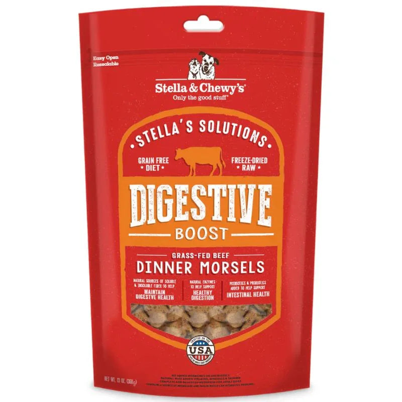 Stella & Chewy's Stella's Solutions Digestive Boost Beef Grain-Free Freeze-Dried Raw Dog Food [2 Size]