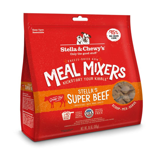 Stella & Chewy's Stella's Super Beef Meal Mixers Grain-Free Freeze-Dried Raw Dog Food [2 Size]