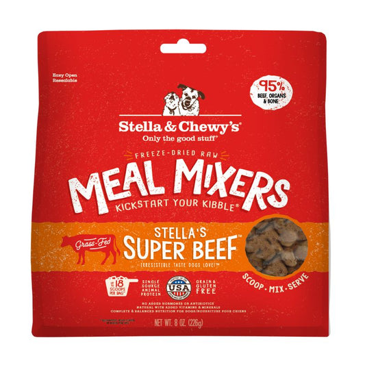 Stella & Chewy's Stella's Super Beef Meal Mixers Grain-Free Freeze-Dried Raw Dog Food [2 Size]