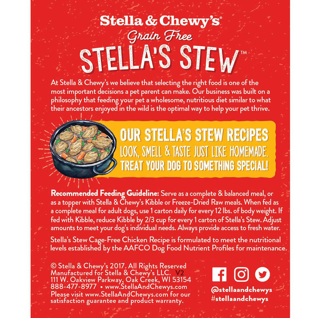 Stella & Chewy's Stew Cage-free Chicken Recipe Wet Dog Food