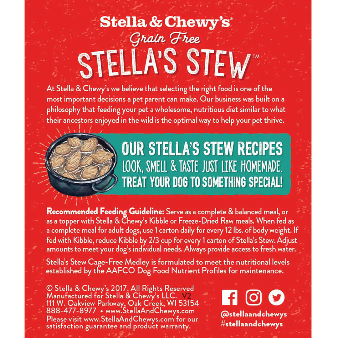 Stella & Chewy's Stew Cage-free Medley Recipe Wet Dog Food