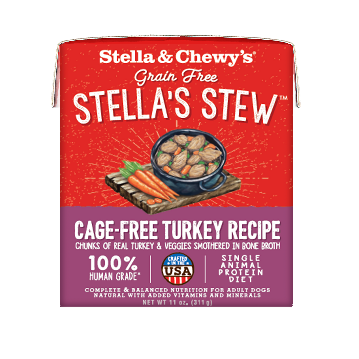 Stella & Chewy's Stew Cage-free Turkey Recipe Wet Dog Food
