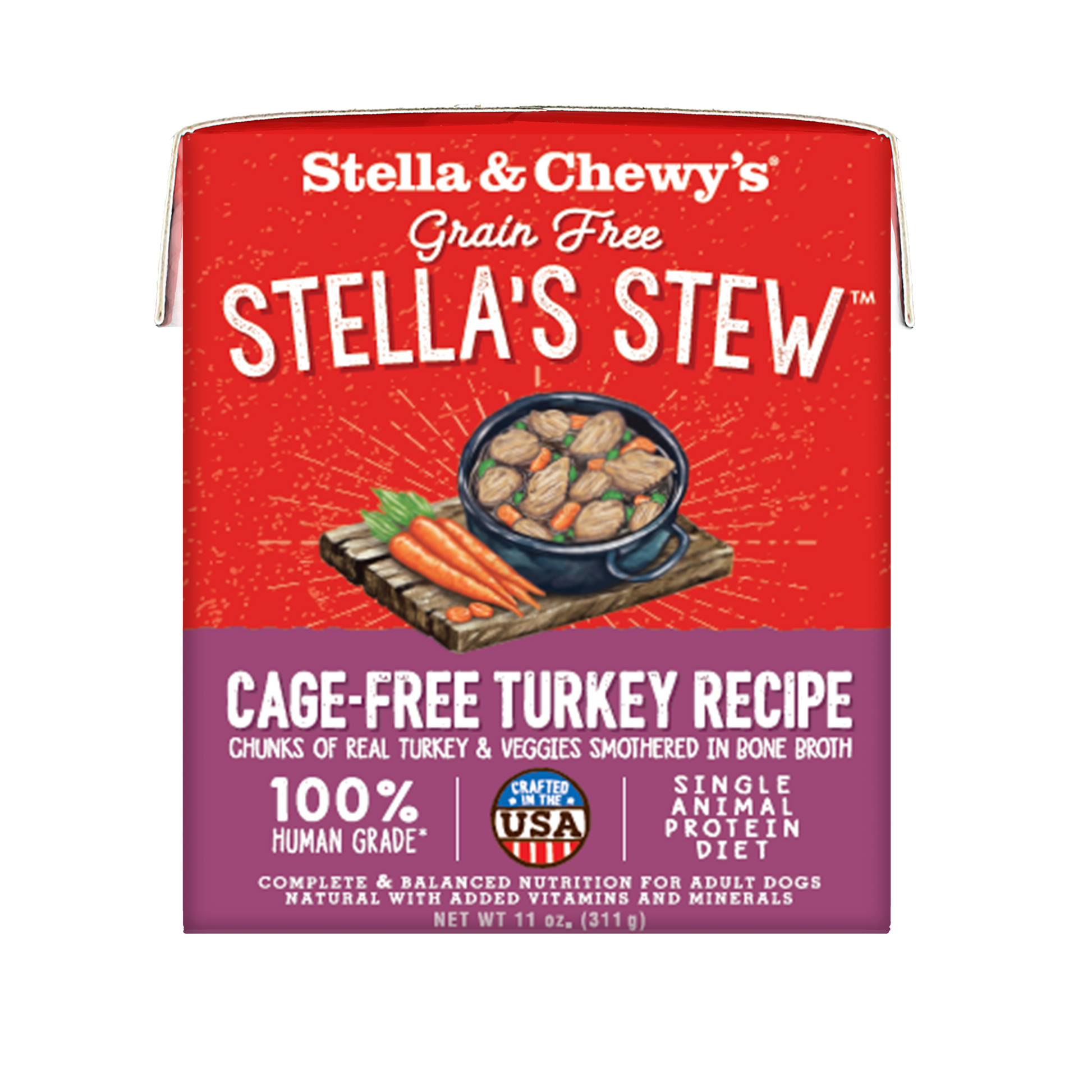 Stella & Chewy's Stew Cage-free Turkey Recipe Wet Dog Food
