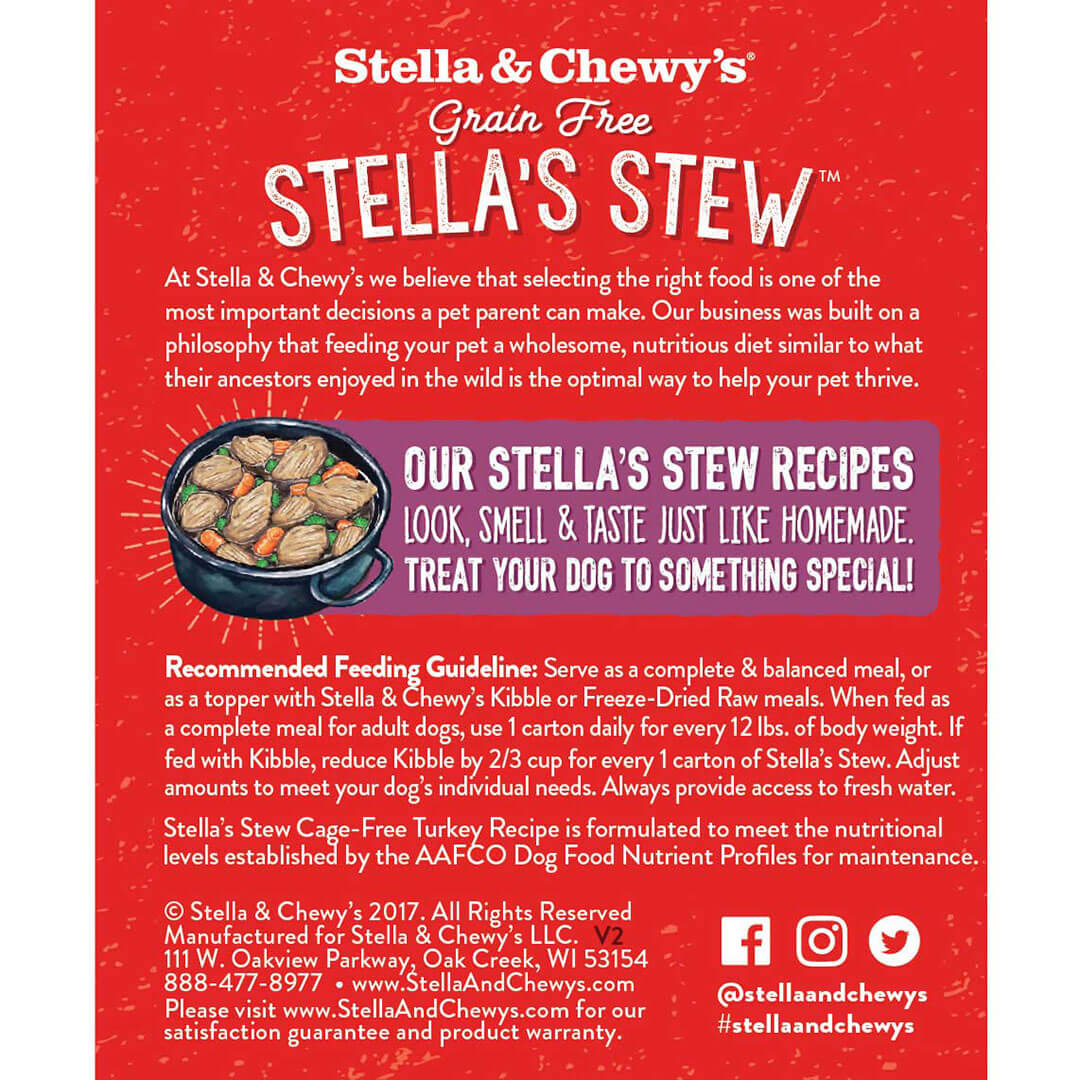 Stella & Chewy's Stew Cage-free Turkey Recipe Wet Dog Food