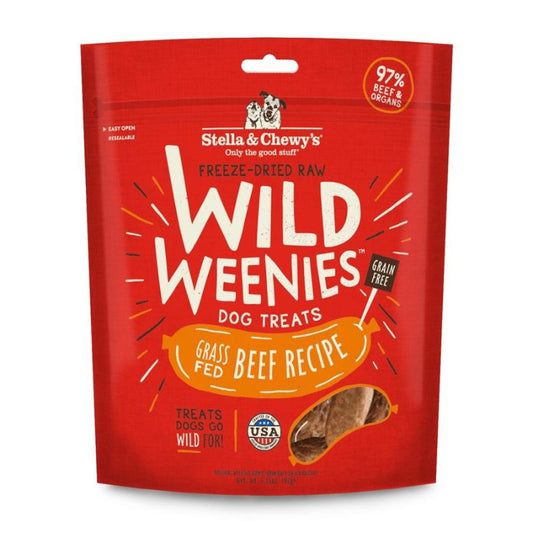 Stella & Chewy's Wild Weenies Grass-Fed Beef Grain-Free Freeze-Dried Raw Dog Treats - 3.25 oz
