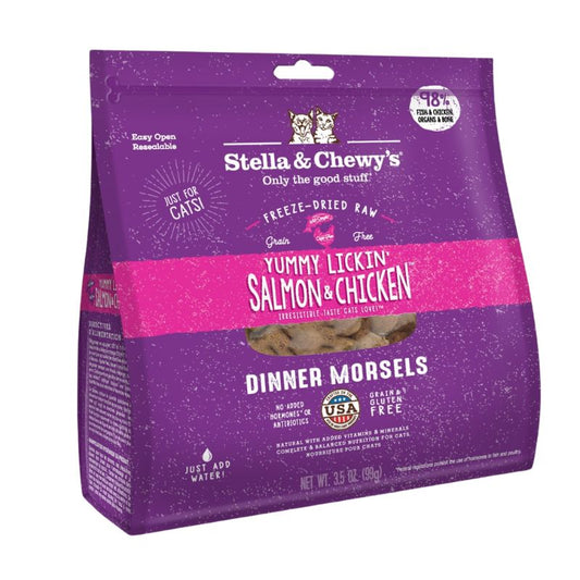Stella & Chewy's Yummy Lickin' Salmon & Chicken Dinner Morsels Freeze-Dried Cat Food [2 Size]