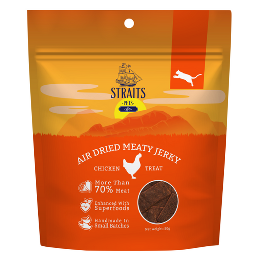 Straits Pets Air Dried Meaty Jerky Chicken Cat - 50g