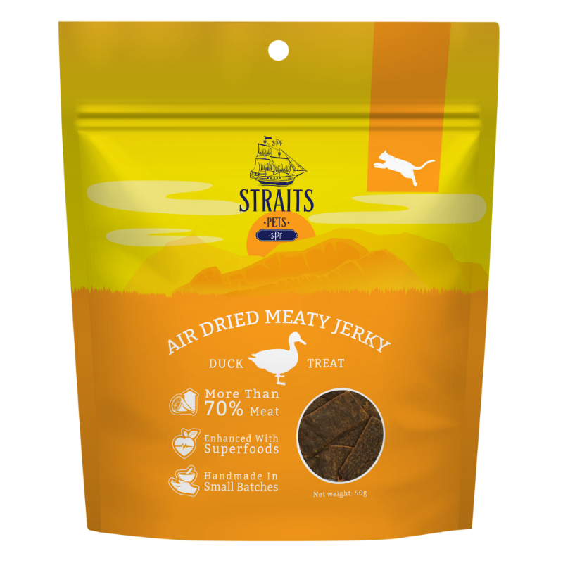 Straits Pets Air Dried Meaty Jerky Duck Cat - 50g