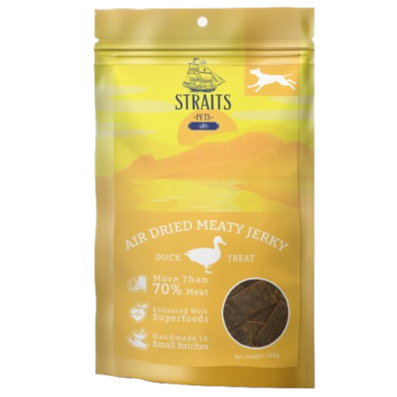 Straits Pets Air Dried Meaty Jerky Duck For Dogs - 100g