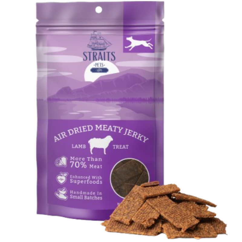 Straits Pets Air Dried Meaty Jerky Lamb For Dogs - 100g