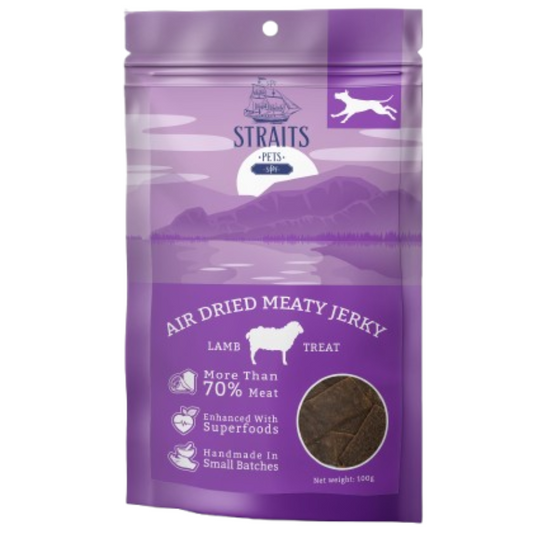 Straits Pets Air Dried Meaty Jerky Lamb For Dogs - 100g