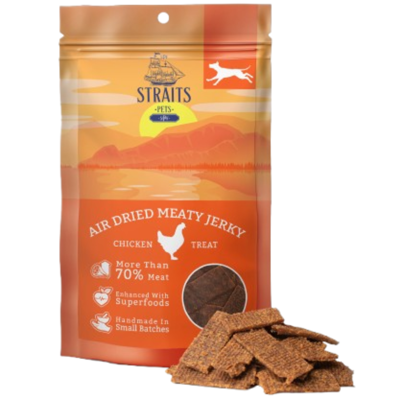Straits Pets Air Dried Meaty Jerky Chicken For Dogs - 100g