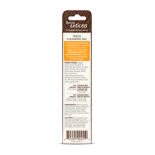 Tropiclean Enticers Honey Marinated Chicken Flavor Teeth Cleaning Gel For Cats 2oz