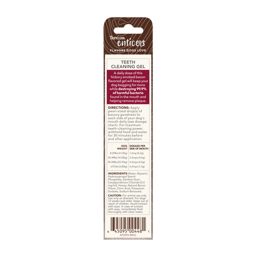 Tropiclean Enticers Hickory Smoked Bacon Flavor Teeth Cleaning Gel For Dogs 2oz