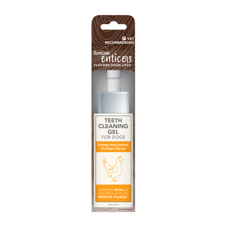 Tropiclean Enticers Honey Marinated Chicken Flavor Teeth Cleaning Gel For Dogs 2oz