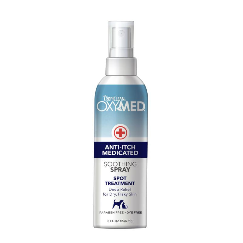 Tropiclean OxyMed Anti-Itch Medicated Spot Treatment Spray for Cats & Dogs 8oz