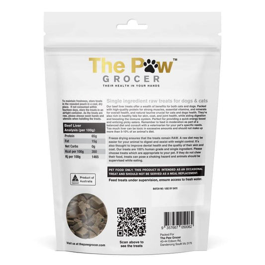 The Paw Grocer Beef Liver Freeze-Dried Treats 90g