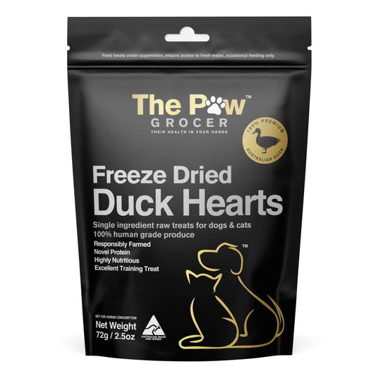 The Paw Grocer Duck Hearts Freeze-Dried Treats 72g