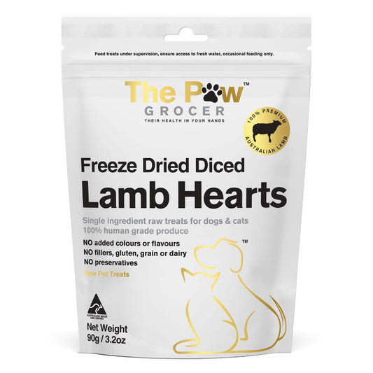 The Paw Grocer Lamb Hearts Freeze-Dried Treats 90g