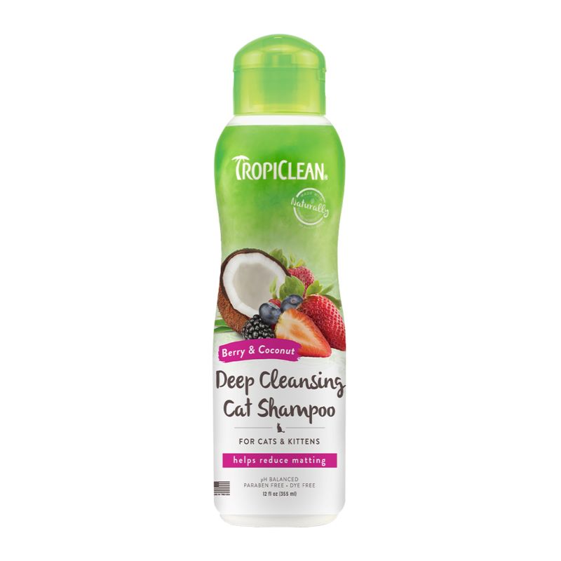 TropiClean Berry & Coconut Deep Cleansing Cat Shampoo 12oz