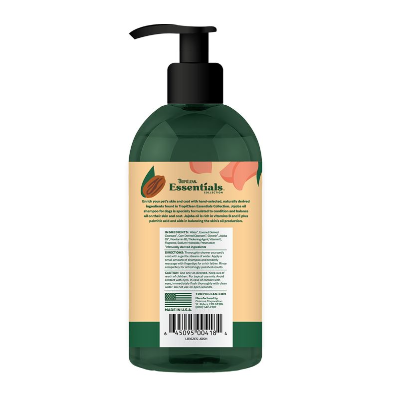 TropiClean Essentials Jojoba Oil Shampoo for Dogs 16oz