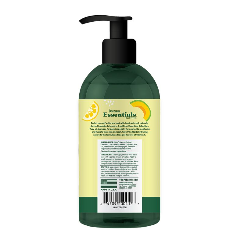 TropiClean Essentials Yuzu Fruit Shampoo for Dogs 16oz