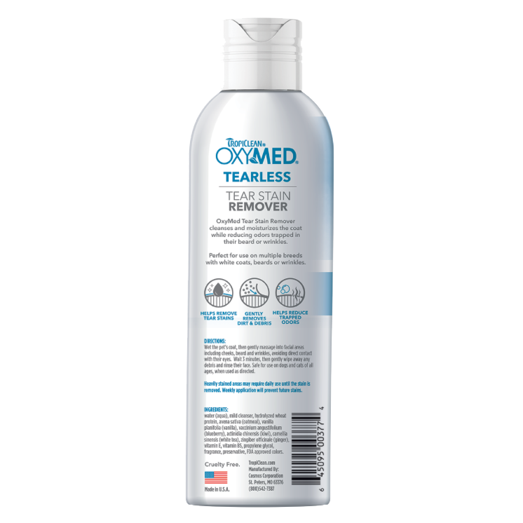 TropiClean OxyMed Tear Stain Remover for Dogs, 8oz