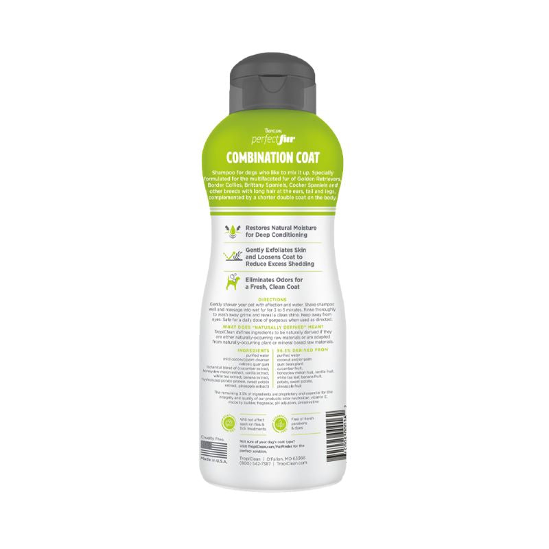 Tropiclean Perfect Fur Combination Coat Dog Shampoo 16oz