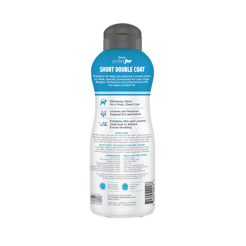 Tropiclean Perfect Fur Short Double Coat Dog Shampoo 16oz