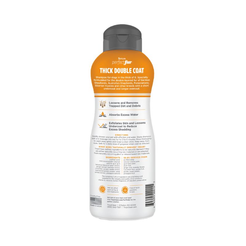 Tropiclean Perfect Fur Thick Double Coat Dog Shampoo 16oz