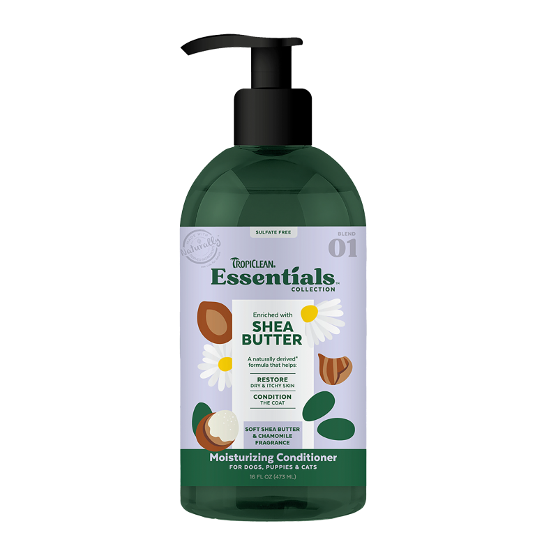 Tropiclean Essentials Shea Butter Moisturizing Conditioner For Cats & Dogs 16oz