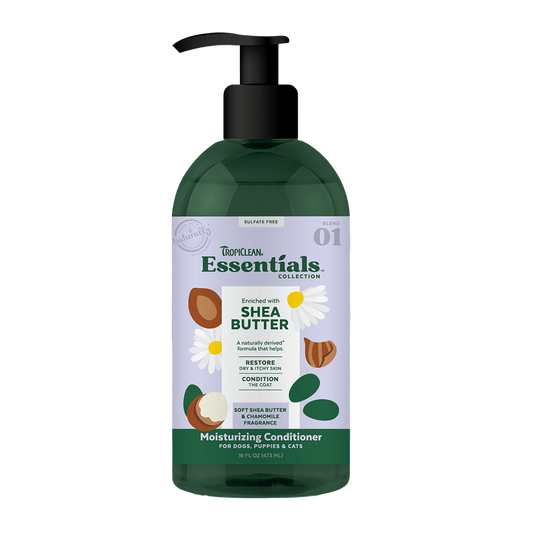 Tropiclean Essentials Shea Butter Moisturizing Conditioner For Cats & Dogs 16oz