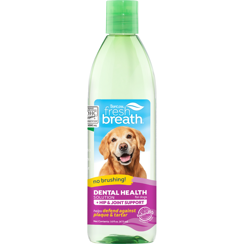 Tropiclean Fresh Breath Oral Care Water Additive Plus Hip & Joint For Dogs 16oz