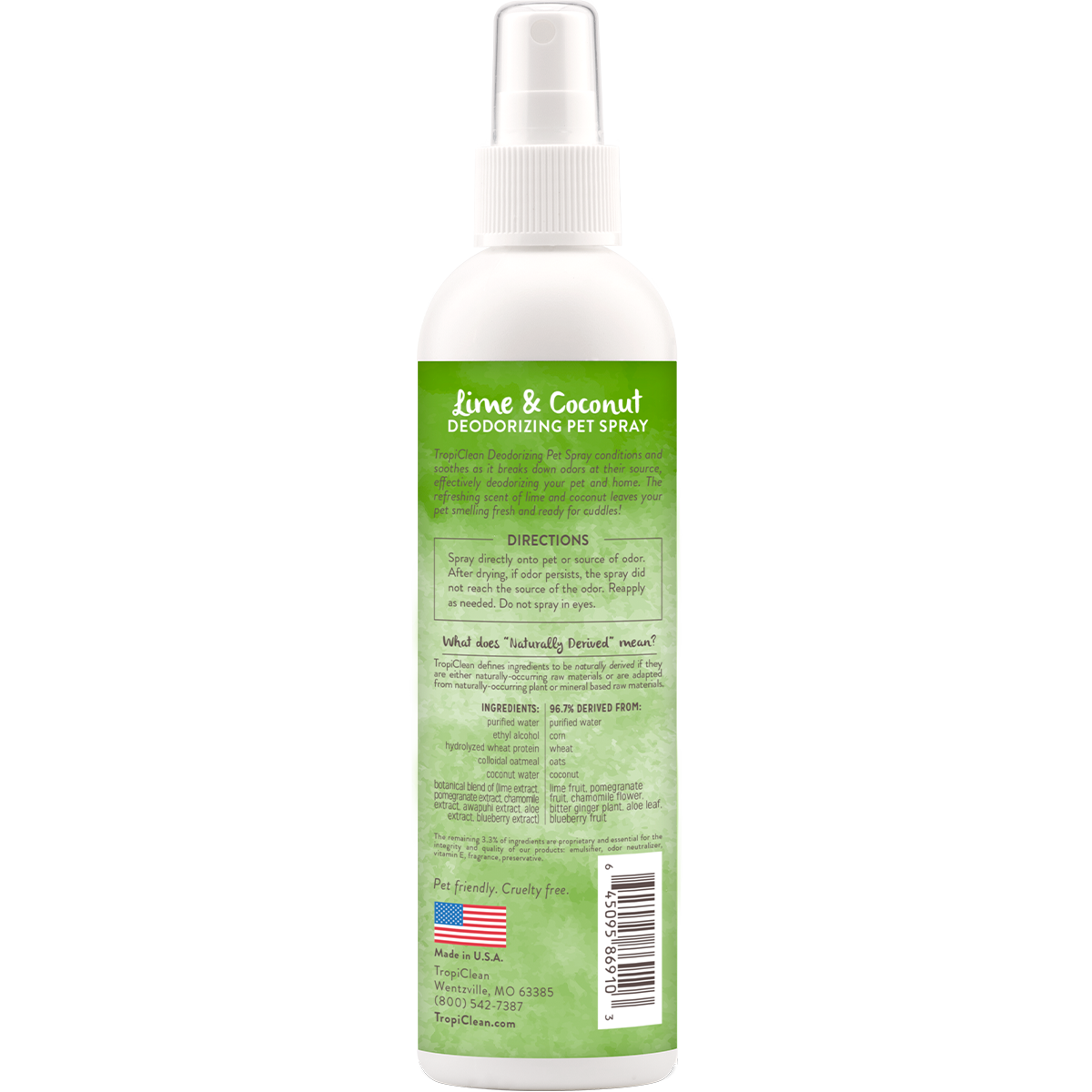 Tropiclean Lime & Coconut Deodorizing Pet Spray 8oz