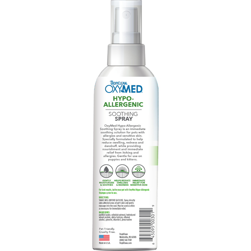 Tropiclean OxyMed Hypoallergenic Spot Treatment Spray for Cats & Dogs 8oz