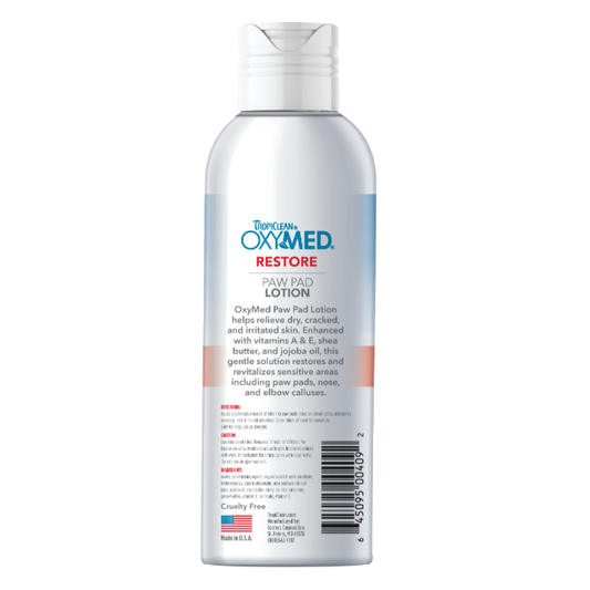 Tropiclean OxyMed Restore Paw Pad Lotion For Cats & Dogs 4oz