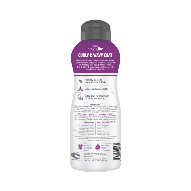 Tropiclean Perfect Fur Curly & Wavy Coat Dog Shampoo 16oz