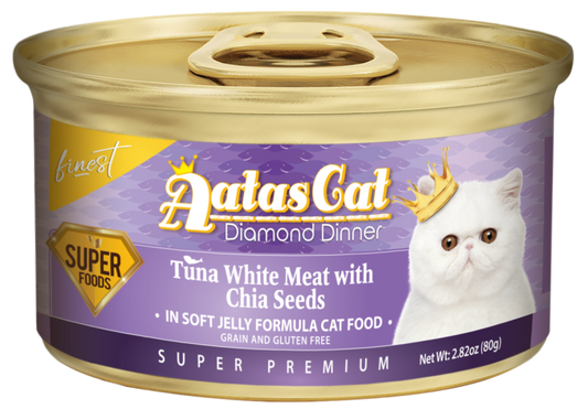 Aatas Cat Finest Diamond Dinner Tuna w Chia Seed in Soft Jelly 80g