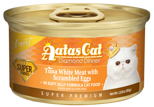 Aatas Cat Finest Diamond Dinner Tuna w Scrambled Eggs in Soft Jelly 80g