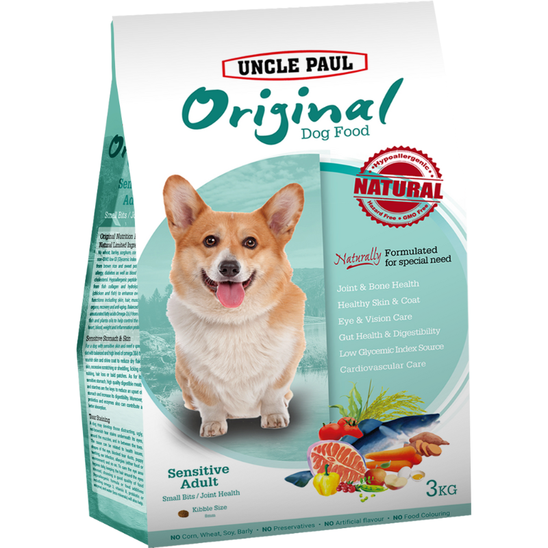Uncle Paul Original Dog Food For Sensitive Adult Small Bits/Joint Health [2 Sizes]
