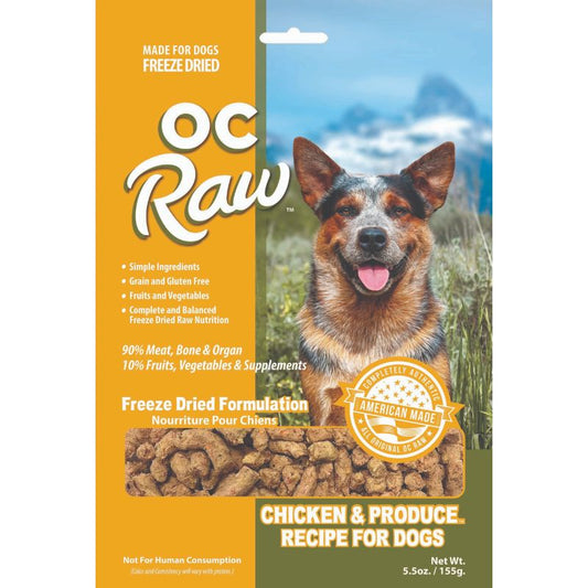 OC Raw Meaty Rox Chicken & Produce Grain-Free Freeze-Dried Raw Dog Food - 5.5oz