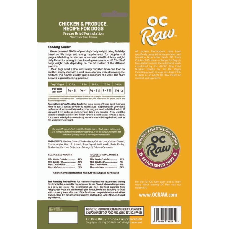 OC Raw Meaty Rox Chicken & Produce Grain-Free Freeze-Dried Raw Dog Food - 5.5oz