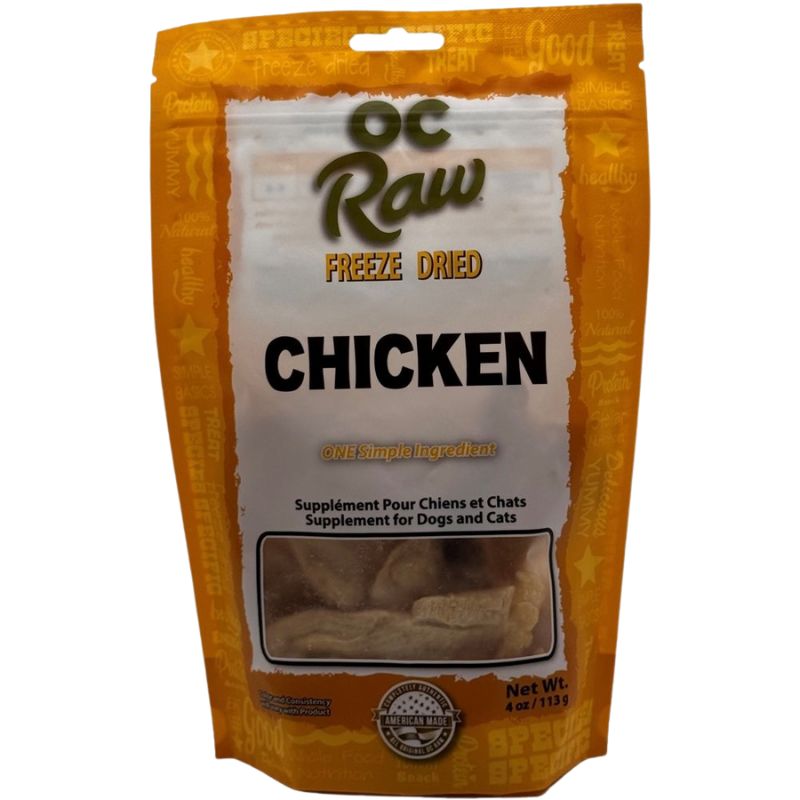 OC Raw Chicken Grain-Free Freeze-Dried Raw Treats For Cats & Dogs - 4oz